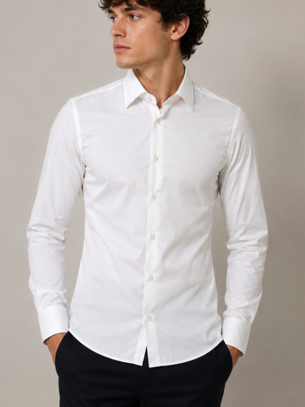 Calvin Klein Slim Fit Textured Solid 100% Cotton Dress Shirt NON-IRON